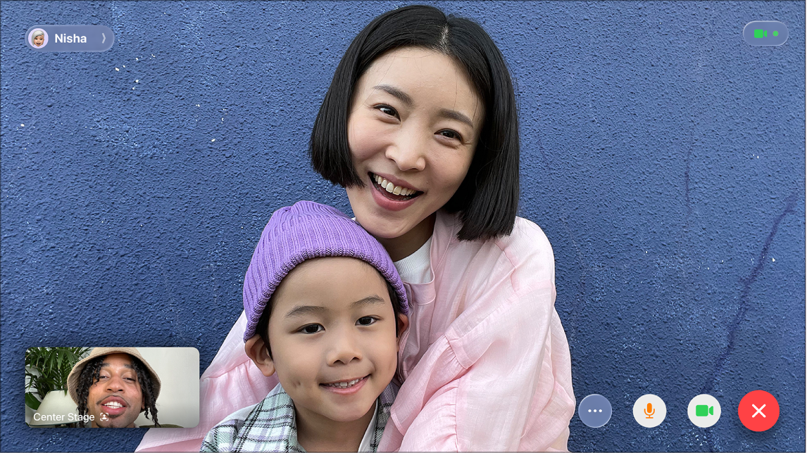 La app FaceTime en una pantalla Apple TV.