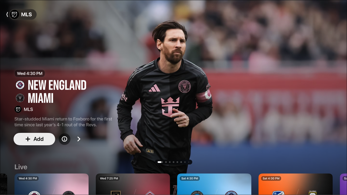Écran montrant la MLS