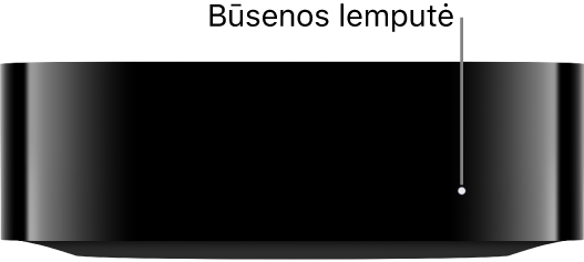 „Apple TV 4K“ ir rodoma būsenos lemputė