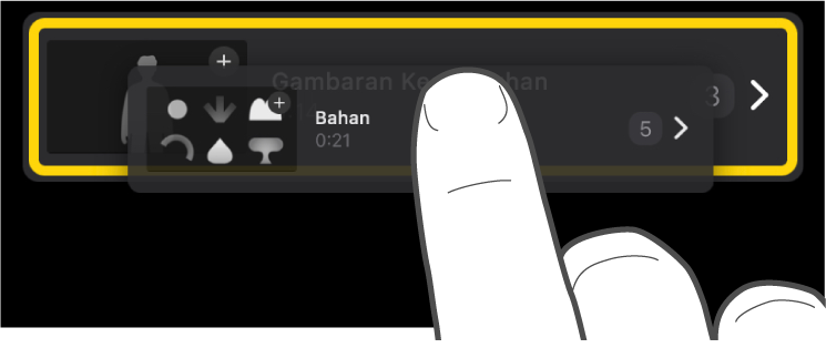 Ruang letak dalam projek papan cerita diseret ke kedudukan baharu.