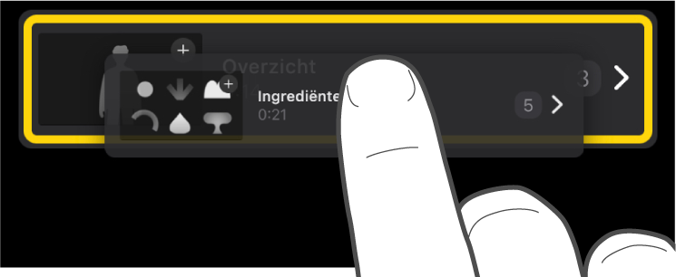 Een plaatsaanduiding in een storyboardproject die naar een nieuwe positie wordt gesleept.