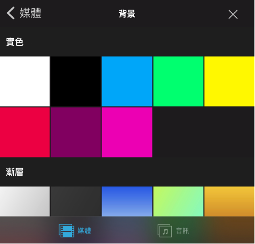 包含有圖案的背景在檢視器中顯示,「背景」瀏覽器在右方打開。