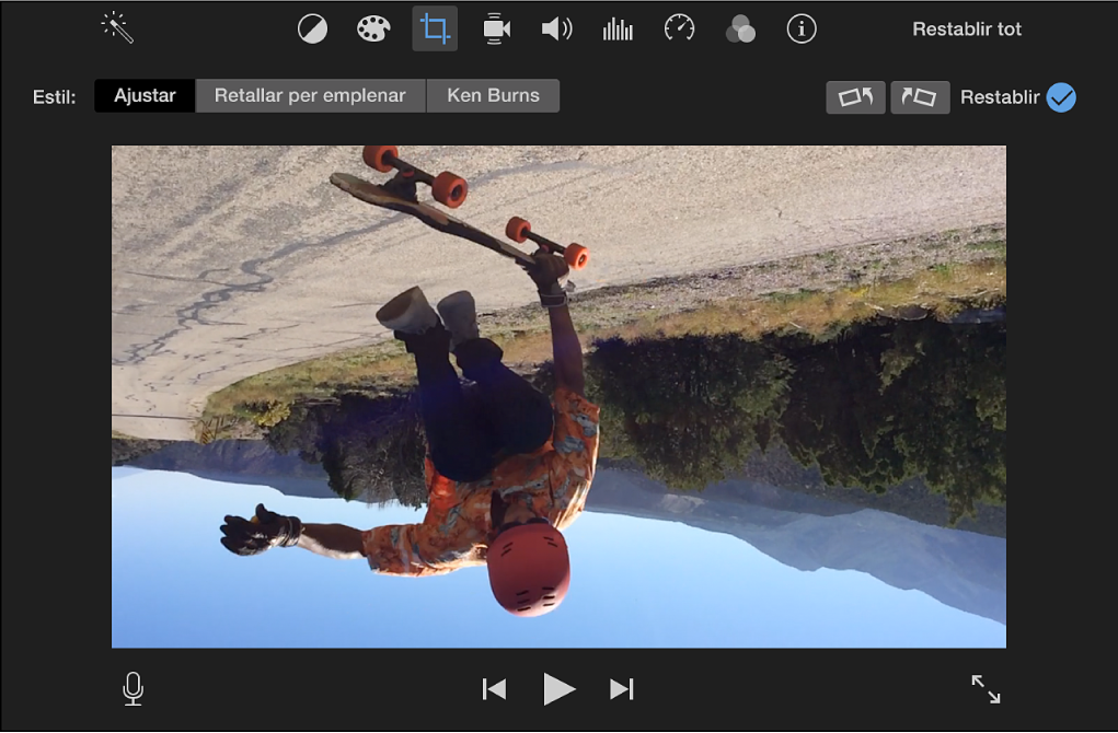 Visor amb un clip girat 180 graus