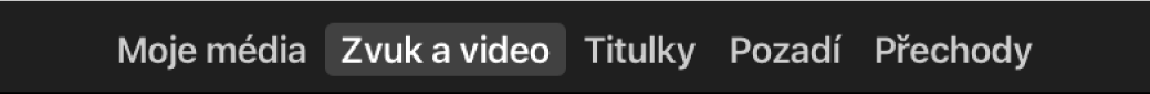 Vybraná volba „Zvuk a video“ nad prohlížečem