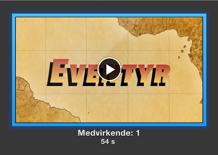 Eksempel på forfilm, hvor knappen Afspil er aktiv