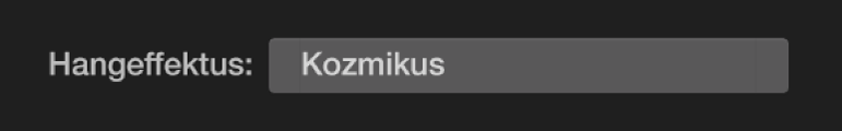 Hangeffektus előugró menü
