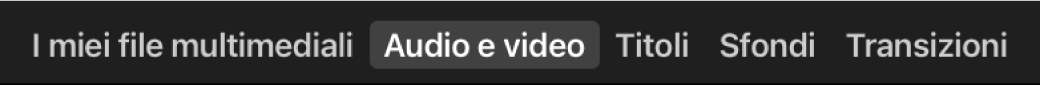 L’opzione “Audio e video” selezionata sopra il browser