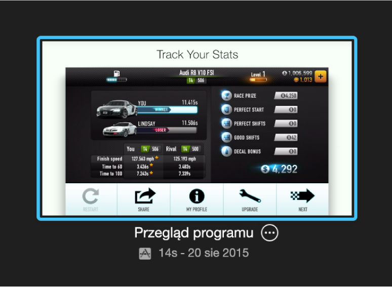 Projekt podglądu aplikacji w widoku projektów