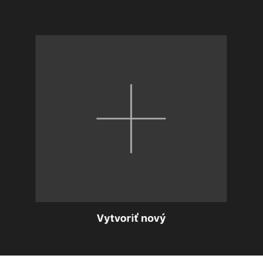 Miniatúra Vytvoriť nový v zobrazení Projekty
