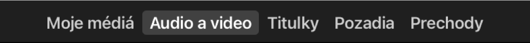 Možnosť Audio a video vybraná nad prehliadačom