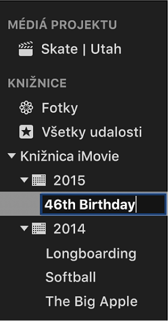 Udalosť počas premenovania v zozname Knižnice
