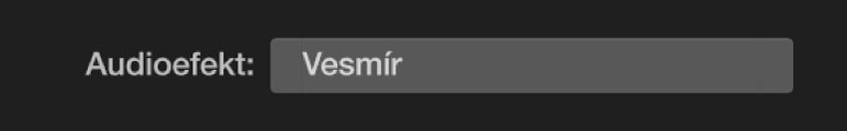 Vyskakovacie menu Audio efekt