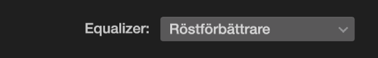 Popupmenyn Equalizer