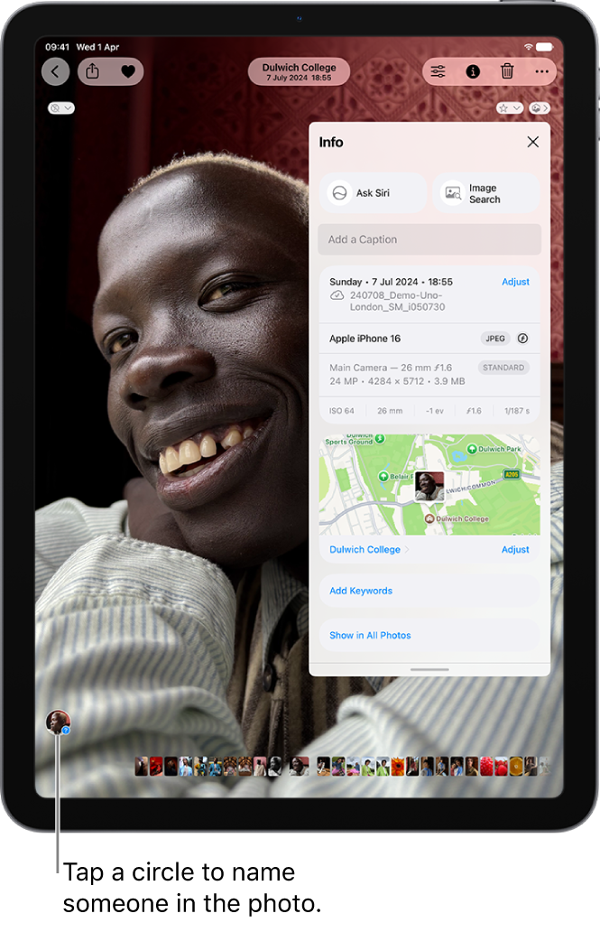 A photo with location information shown.