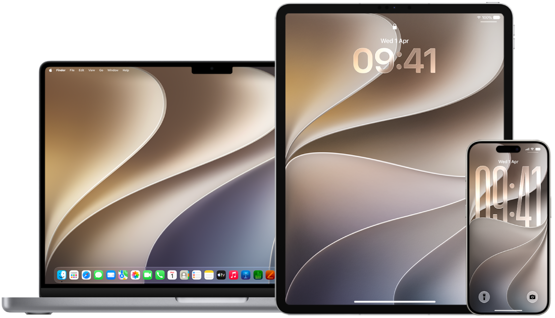 A MacBook Pro, iPad and iPhone