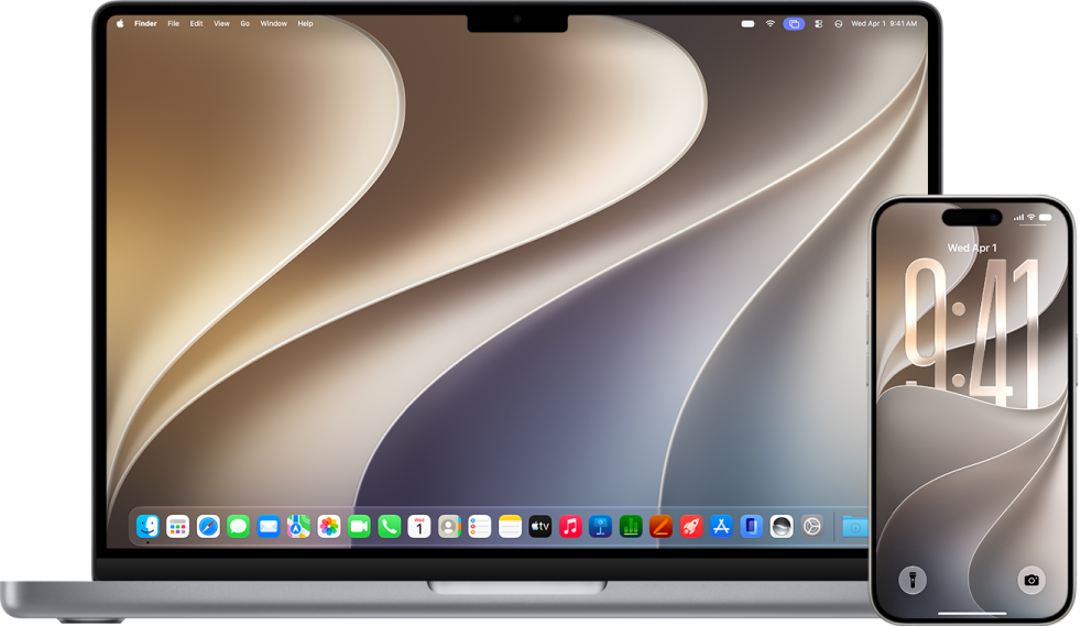 A MacBook and an iPhone.