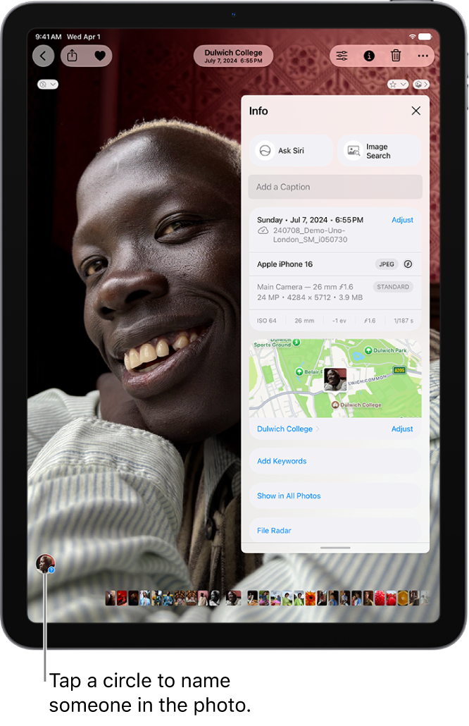 A photo with location information shown.