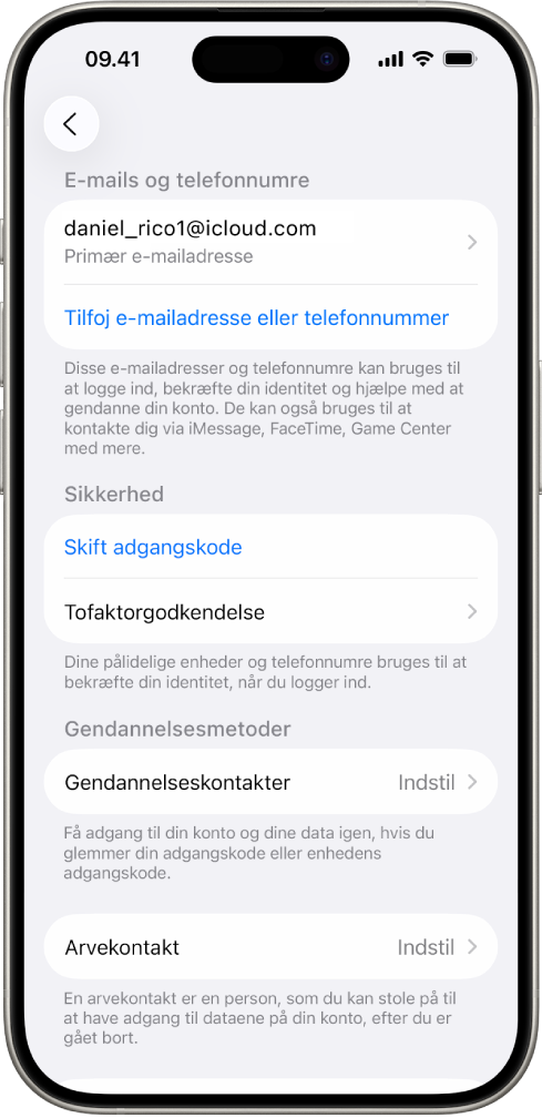 En iPhone-skærm, der viser, at tofaktorgodkendelse er slået fra.
