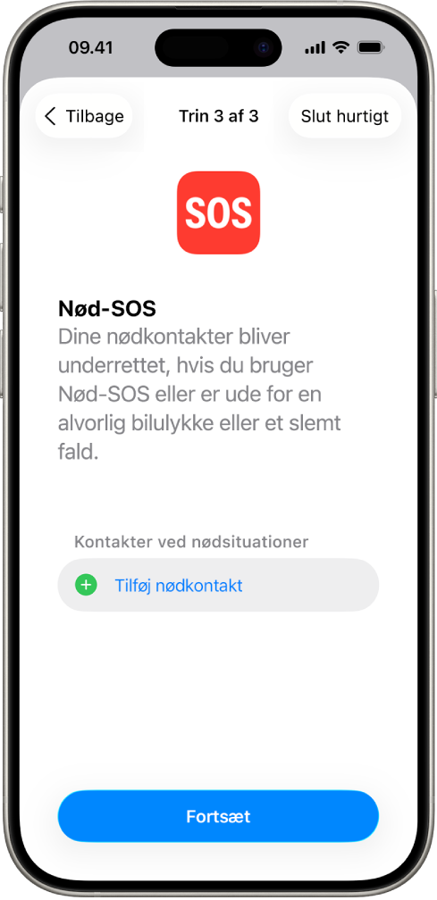 En iPhone-skærm, der viser skærmen Nød-SOS.