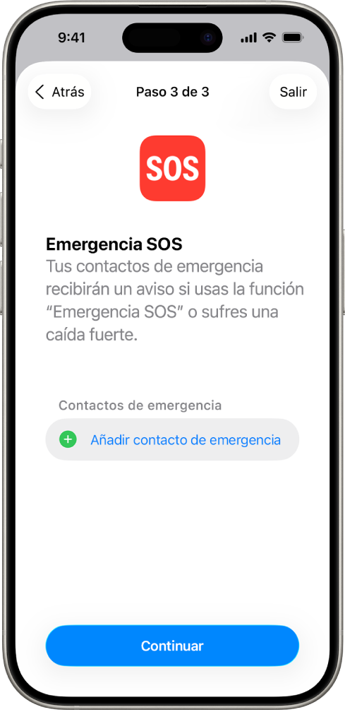 Un iPhone muestra la pantalla de “Emergencia SOS”.