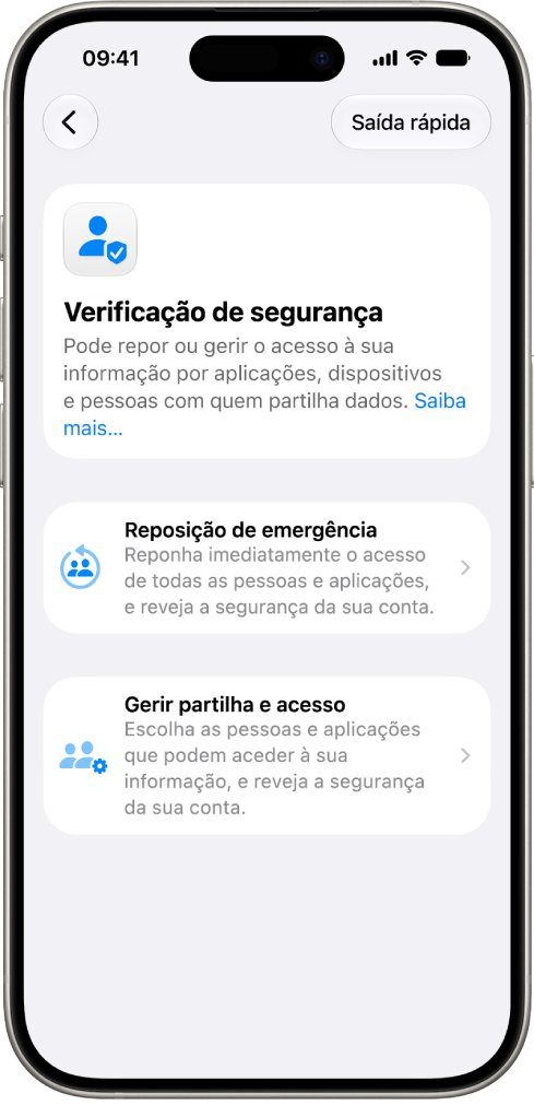 Um iPhone a mostrar o ecrã “Verificação de segurança”.