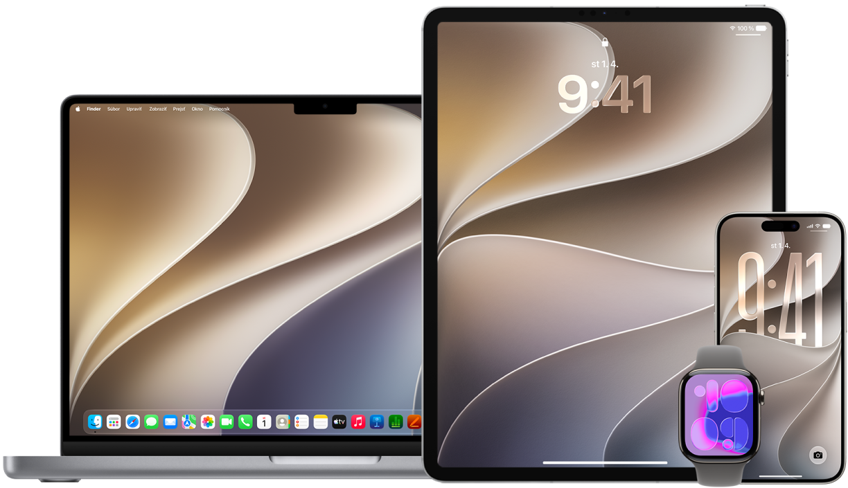 MacBook Pro, iPad, Apple Watch a iPhone.