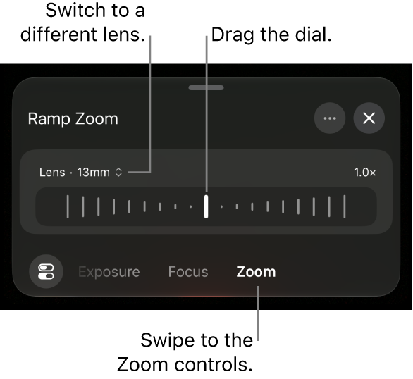 The Ramp Zoom controls.