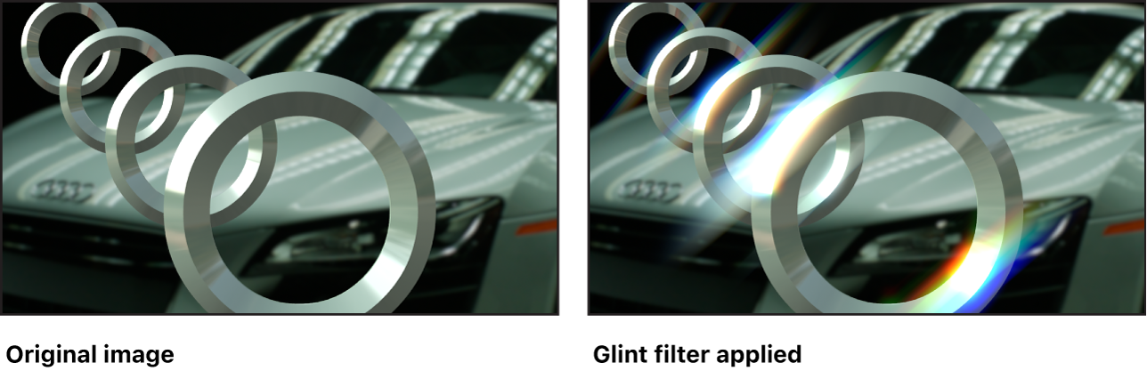 Canvas mit dem Effekt des Filters „Glitzern“