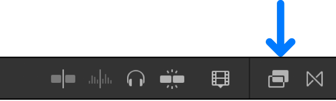 Effects browser button in the Final Cut Pro toolbar