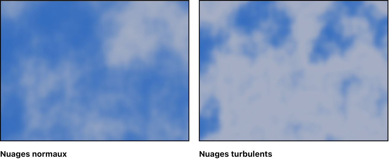 Canevas affichant le générateur Nuages avec un grand choix de réglages