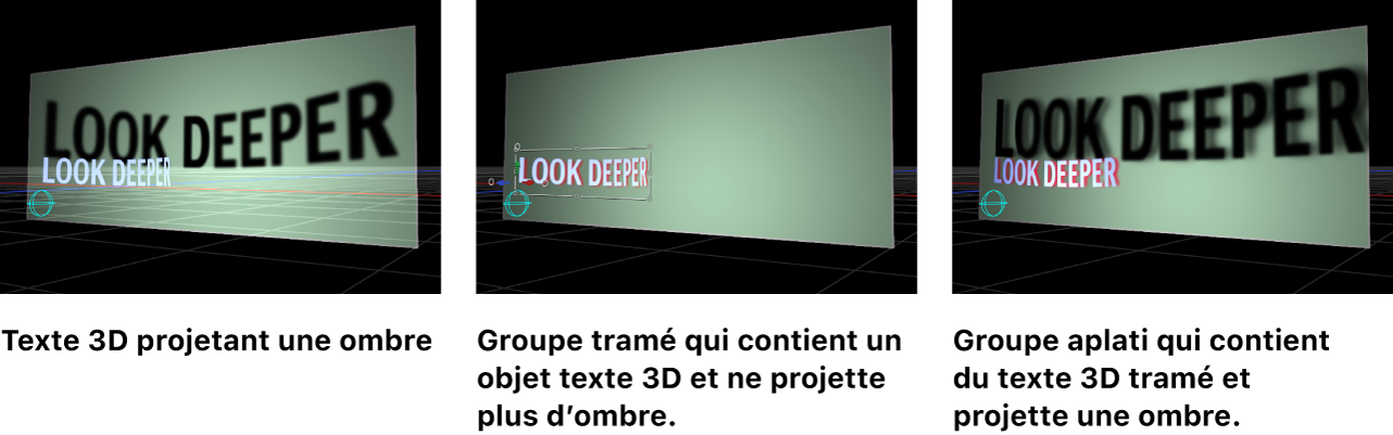 Canevas affichant l’effet du tramage sur les ombres