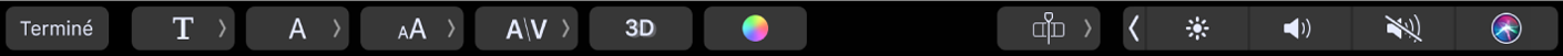 Options de texte dans la Touch Bar