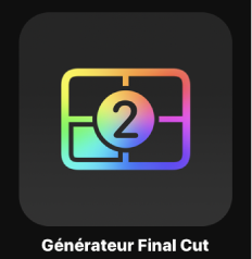 Icône de générateur Final Cut dans le navigateur de projets