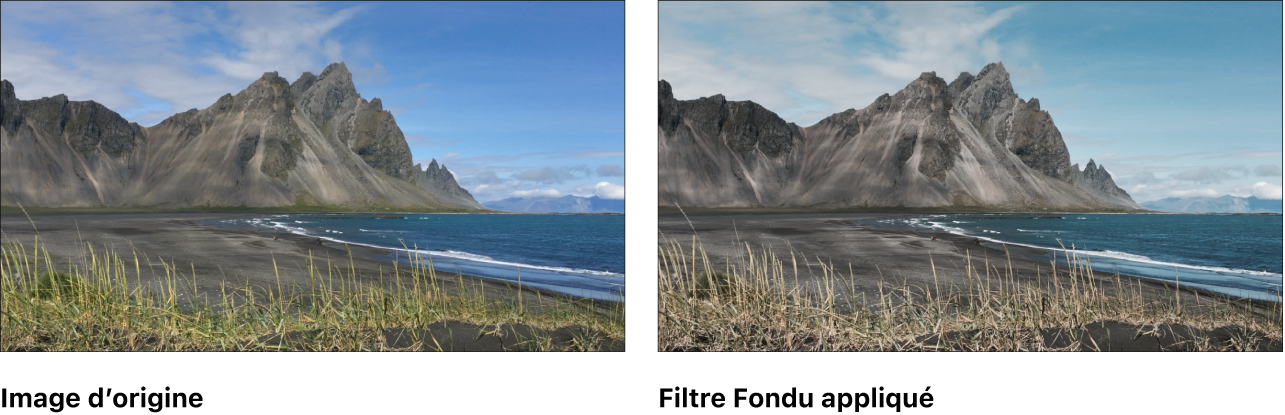 Canevas affichant l’effet du filtre Fondu