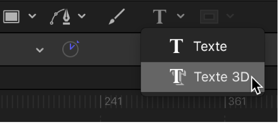 Sélection de l’outil Texte 3D dans la barre d’outils du canevas