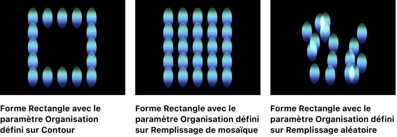 Canevas affichant différentes options de forme