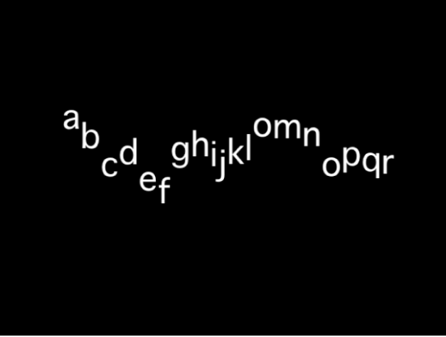 Canevas affichant une séquence de texte avec un décalage de position Y par le biais d’une valeur de variance élevée.