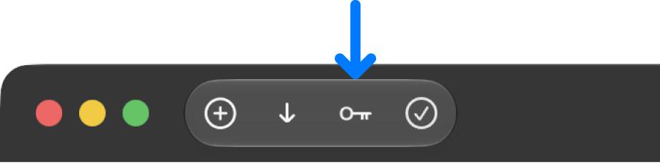The Keywords button in the toolbar