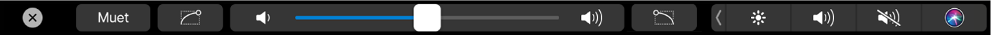 Touch Bar affichant des commandes audio
