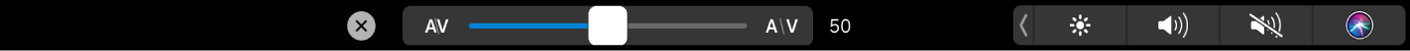 Touch Bar affichant le curseur Crénage du texte