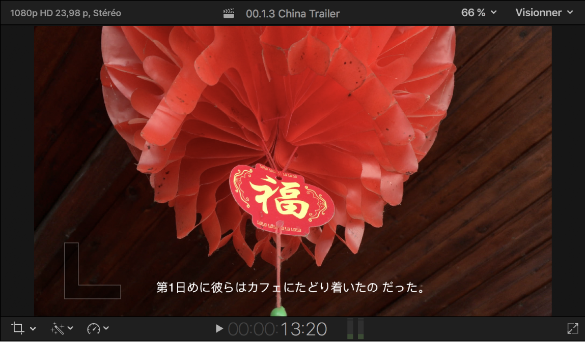 Sous-titrage codé dans la fenêtre de visualisation