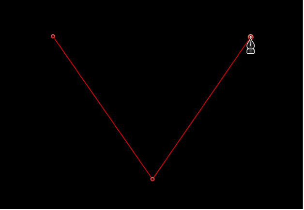 O visualizador mostrando um ponto de canto linear