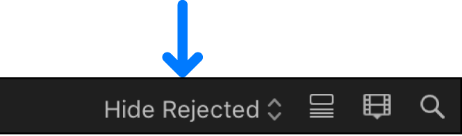 O menu pop‑up Filtro