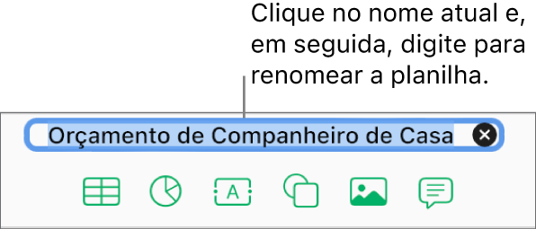 O nome atual da planilha, Em Branco, selecionado na parte superior da planilha.