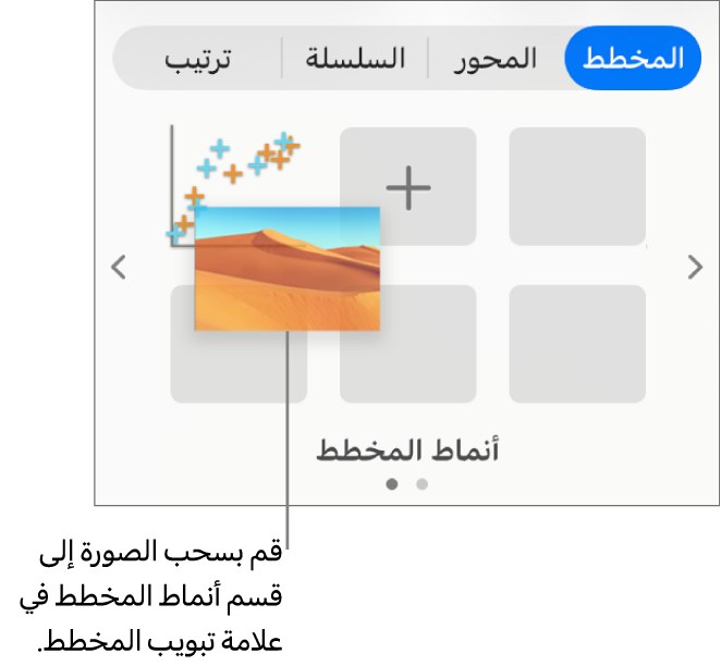 سحب صورة إلى أنماط المخطط لإنشاء نمط جديد.