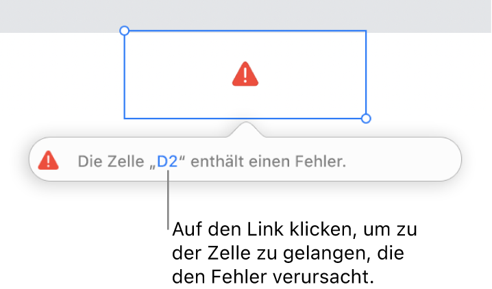Eine Zellenreferenz bei einem Fehler
