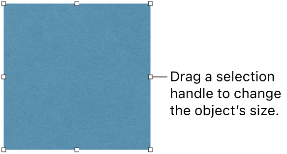 An object with white squares on its border for changing the object’s size.