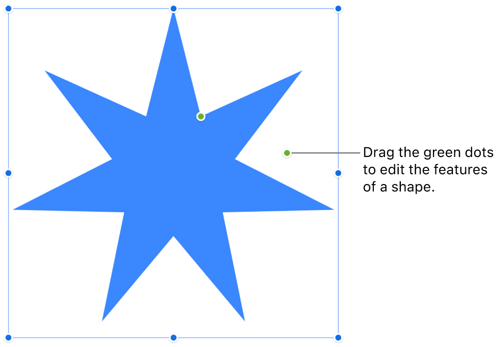 A shape with selection handles.