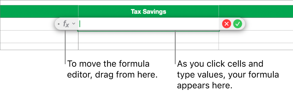 The Formula Editor.