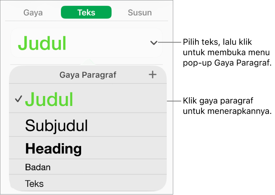 Menu Gaya Paragraf.